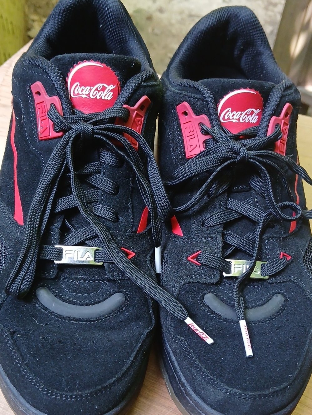 Fila x Coca-Cola Black & Red Suede Sneakers,sz10